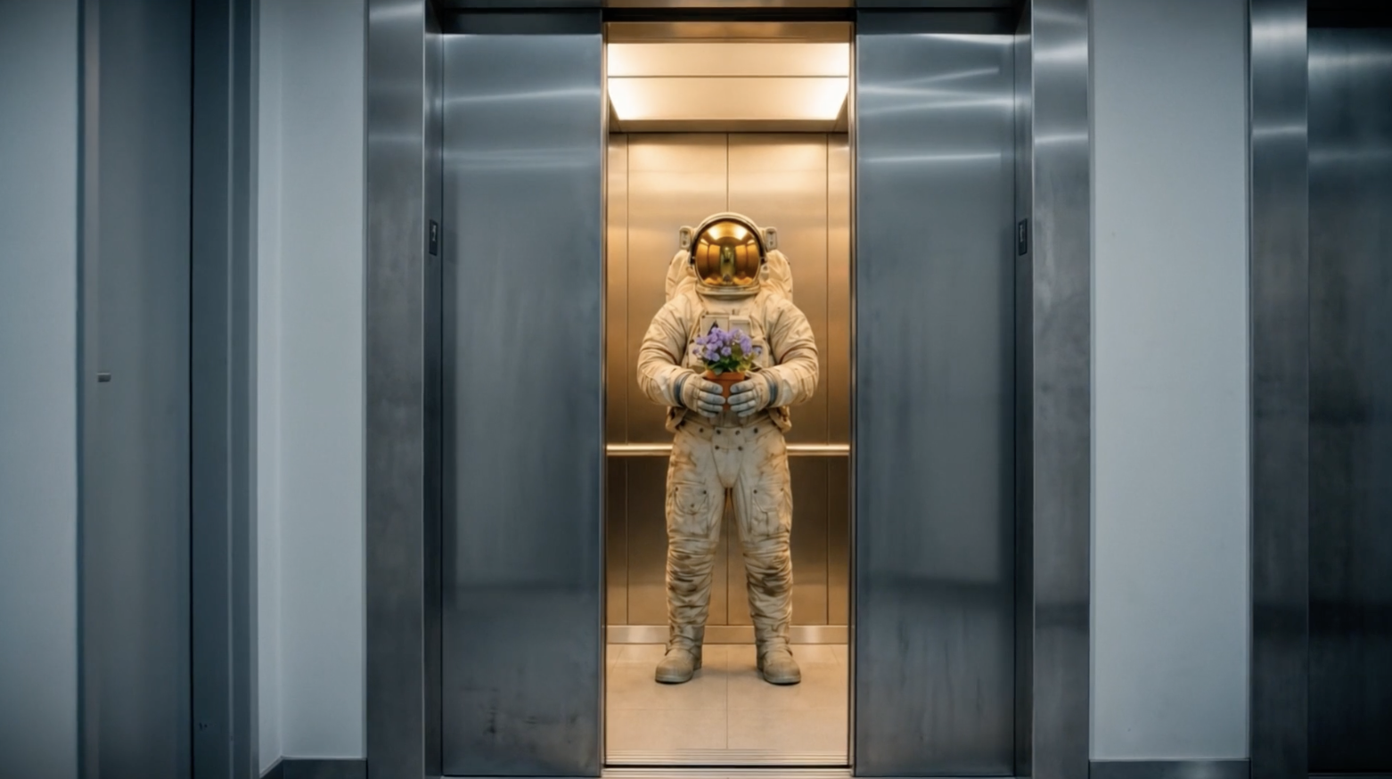 astronaute et végétal campagne